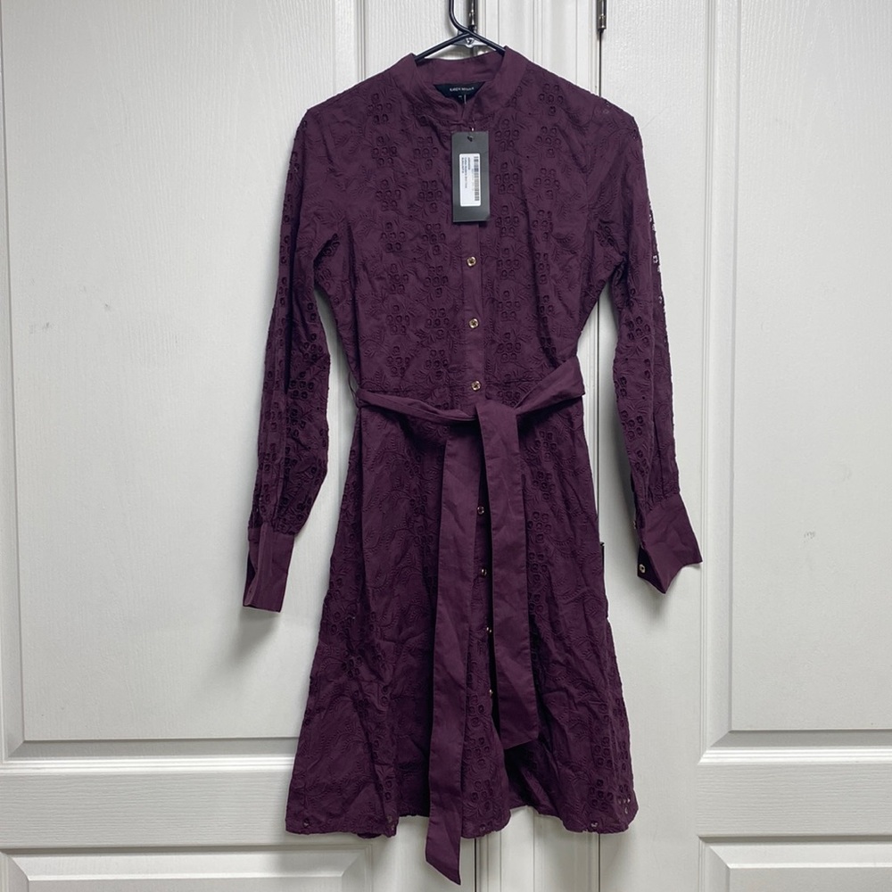 Karen Millen - Cotton Broderie Shirt Dress - US 4
